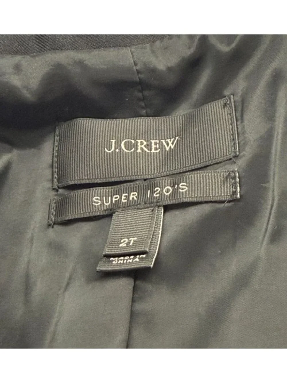 J.Crew Women's 100% Wool Super 120's Black Blazer 1-Button Career Size 2 Tall